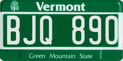 VT license plate BJQ890