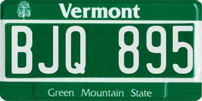 VT license plate BJQ895