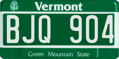 VT license plate BJQ904