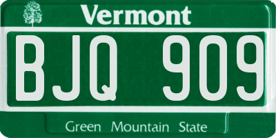 VT license plate BJQ909