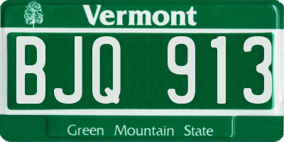 VT license plate BJQ913