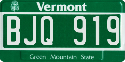 VT license plate BJQ919