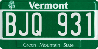 VT license plate BJQ931