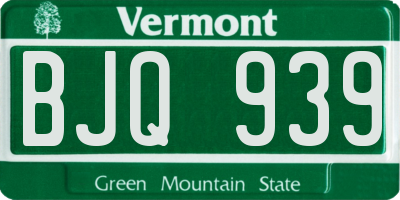 VT license plate BJQ939