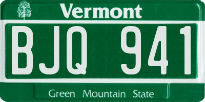 VT license plate BJQ941