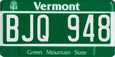 VT license plate BJQ948