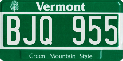 VT license plate BJQ955