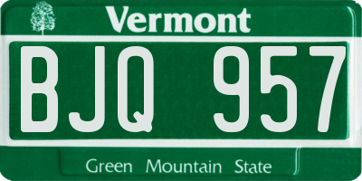 VT license plate BJQ957