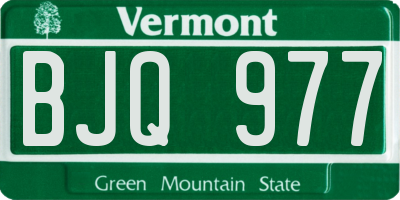 VT license plate BJQ977