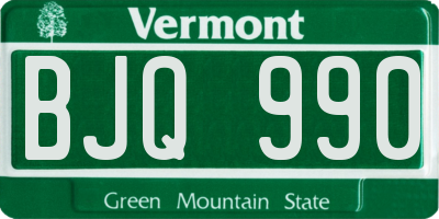 VT license plate BJQ990