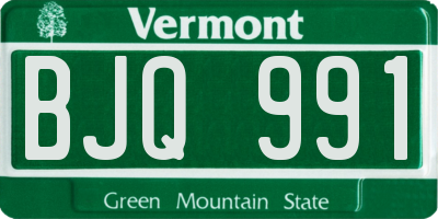 VT license plate BJQ991