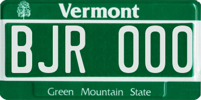 VT license plate BJR000