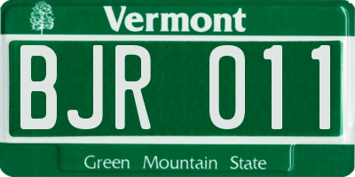 VT license plate BJR011