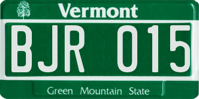 VT license plate BJR015