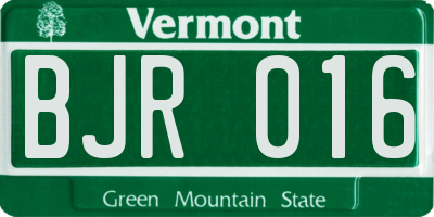 VT license plate BJR016