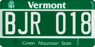 VT license plate BJR018