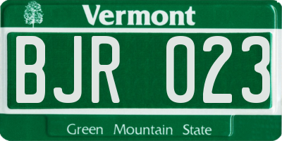 VT license plate BJR023