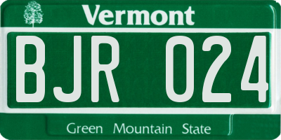 VT license plate BJR024