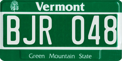 VT license plate BJR048