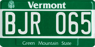 VT license plate BJR065