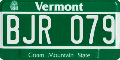 VT license plate BJR079