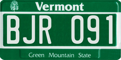 VT license plate BJR091