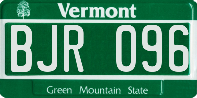 VT license plate BJR096