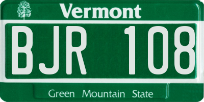 VT license plate BJR108