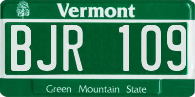 VT license plate BJR109