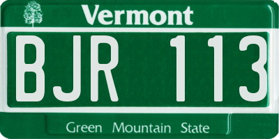 VT license plate BJR113