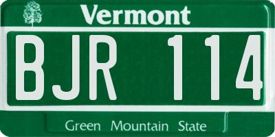 VT license plate BJR114