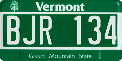 VT license plate BJR134