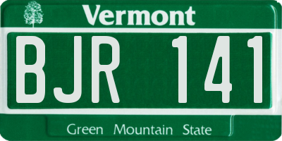 VT license plate BJR141