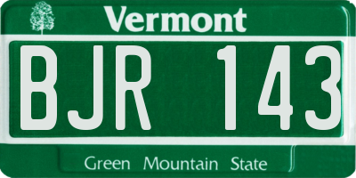 VT license plate BJR143