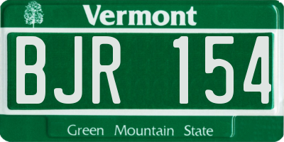 VT license plate BJR154