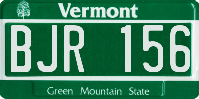 VT license plate BJR156