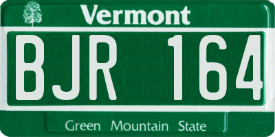 VT license plate BJR164