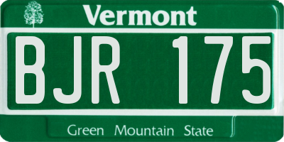 VT license plate BJR175