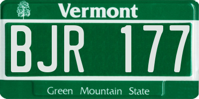 VT license plate BJR177