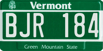 VT license plate BJR184