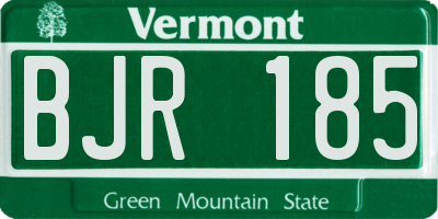 VT license plate BJR185