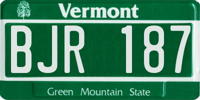 VT license plate BJR187
