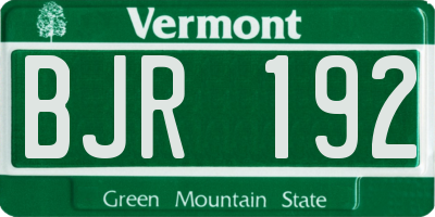 VT license plate BJR192