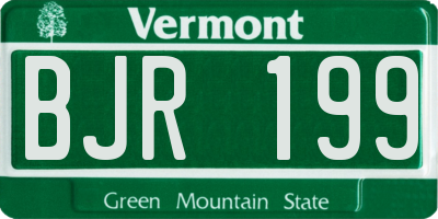 VT license plate BJR199
