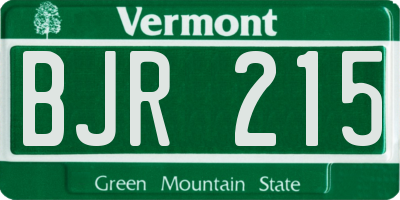VT license plate BJR215