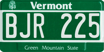 VT license plate BJR225