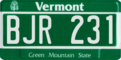 VT license plate BJR231