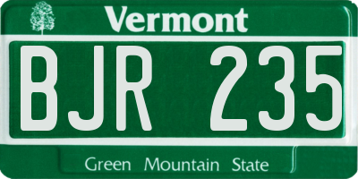 VT license plate BJR235
