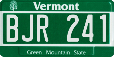 VT license plate BJR241