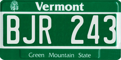 VT license plate BJR243